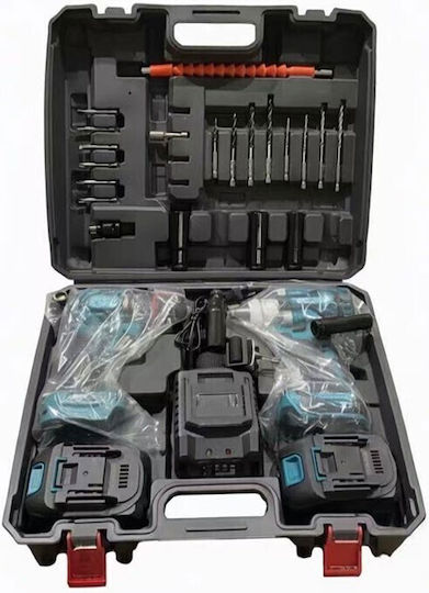 HL-06369 Battery Tool Set Drill Driver & Impact Driver Brushless 68V with 2 Batteries