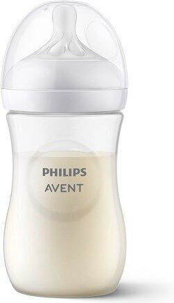 Philips Set Biberoane din Plastic Natural Anti-colici cu Tetină din Silicon Alb 260ml