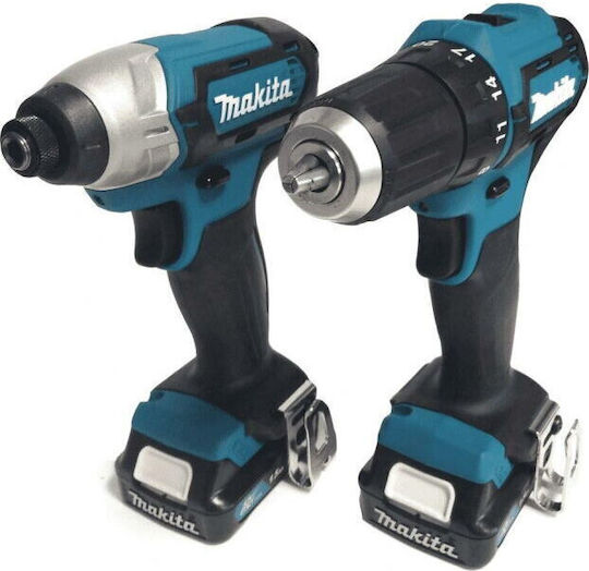 Makita CLX224X Σετ Δραπανοκατσάβιδο & Παλμικό Κατσαβίδι 12V με 2 Μπαταρίες 1.5Ah και Θήκη