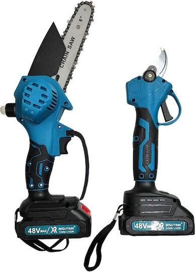 HL-06370 Battery Tool Set Chainsaw & Pruning Shear 48V with 5Ah Batteries