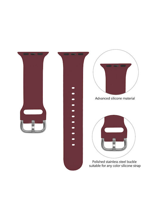 Silicone Strap Burgundy Apple Watch 7 42 44 45mm