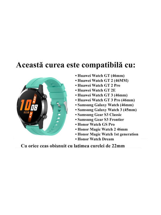 Curea Silicon Albastră (Galaxy Watch 46mm / Gear S3 Apple Watch 44/45/46mm/Ultra 49mm Huawei Watch GT/GT Pro 2/3/4/5 / Ultimate 46mm Honor GS Pro)