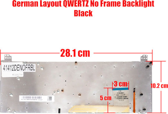 German Laptop Keyboard Samsung 900x1b 900x1a NP900x1a NP900x3a 900x3a-a01 900x3a-b01 BA59-03686L BA75-03221A BA75-03221B BA75-03221C DE No Frame Backlit Black Code 41412denofrbl