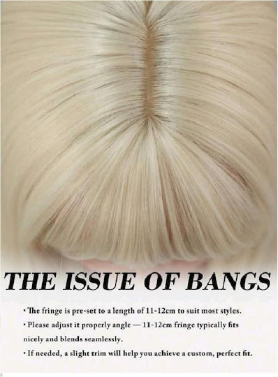 Women's Wig Blonde Platinum Bangs High Quality Synthetic 24 Inches