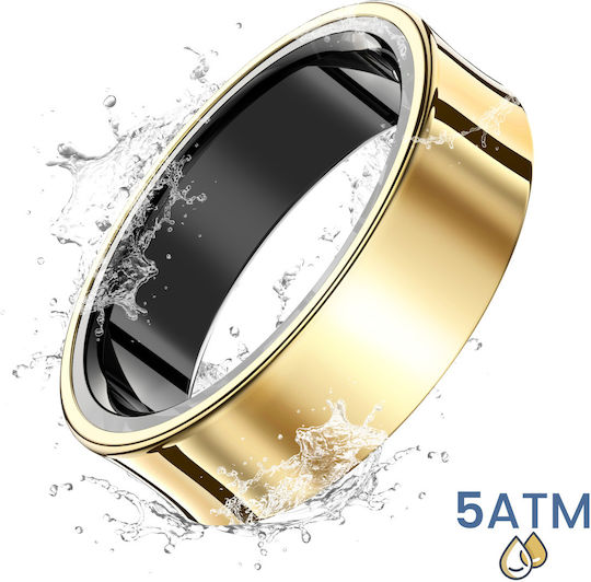 Avizar R09 Intelligenter Ring 18.1mm Wasserdicht mit Herzfrequenzsensor Gold