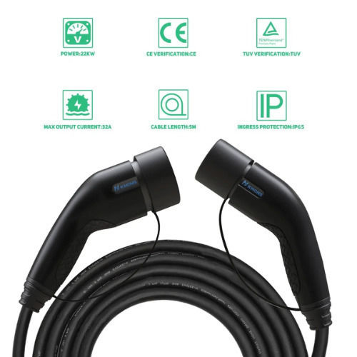 Khons Electric Car Three-phase Charging Station Cable 5m Type 2 - Type 2 KH22K3235M