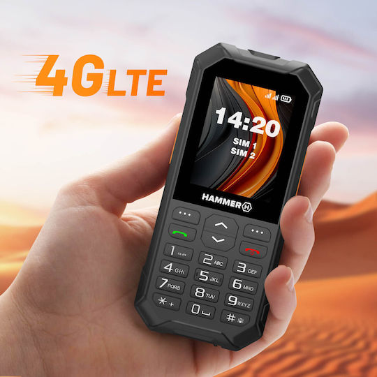 Hammer 6 LTE Dual SIM Ανθεκτικό Κινητό με Κουμπιά Μαύρο