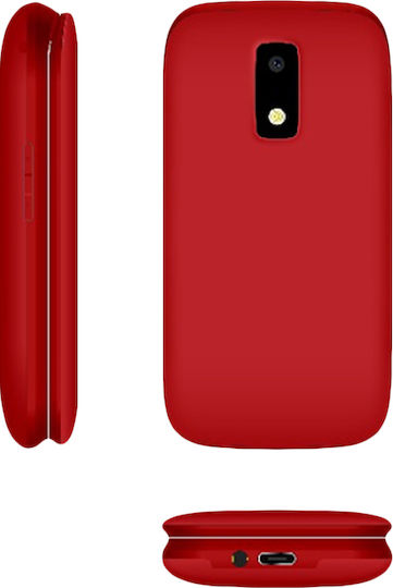 Lamtech Flip-X Dual SIM (32MB/32MB) Mobile with Large Buttons Red