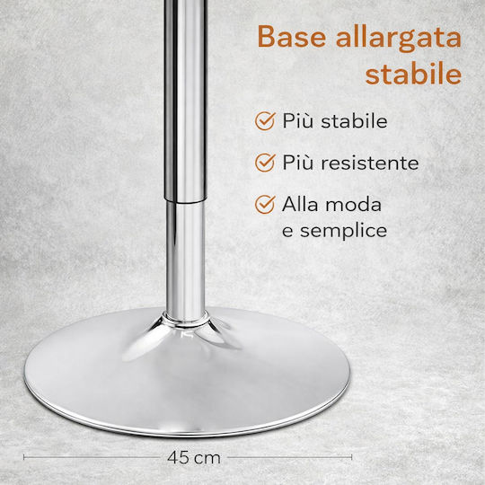 Round Wooden Bar Table with Metal Frame White 60x60cm