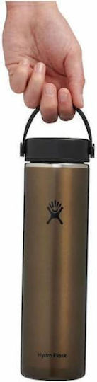 Hydro Flask Μπουκάλι Θερμός Ανοξείδωτο 710ml ΘΕΡΜΟΣ LIGHTWEIGHT WIDE FLEX CAP B OBSIDIAN