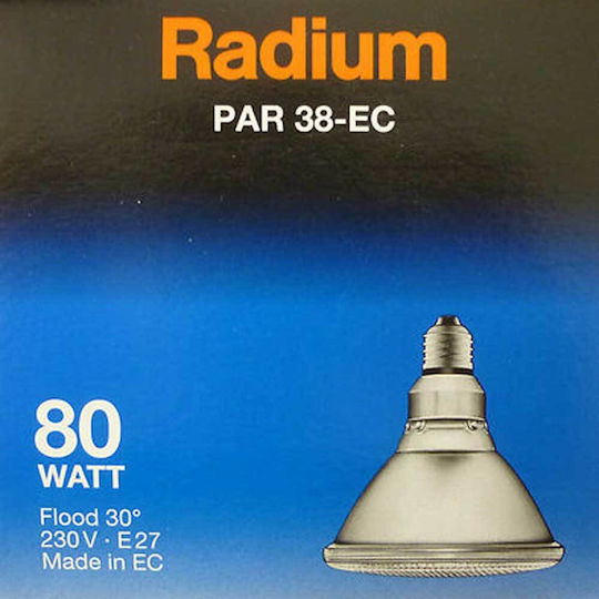 Radium Γερμανική Λάμπα Par38 Flood 80w E27 Μπλε