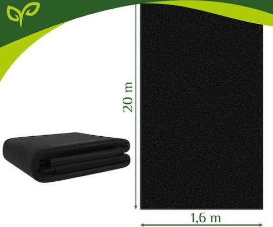 Agro Textile Weed Control Fabric 1.6x20m 50g/m Black UV Protection Gardlov