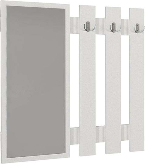 Megapap Κρεμάστρα Τοίχου Folin Ξύλινη Λευκή 90x4cm