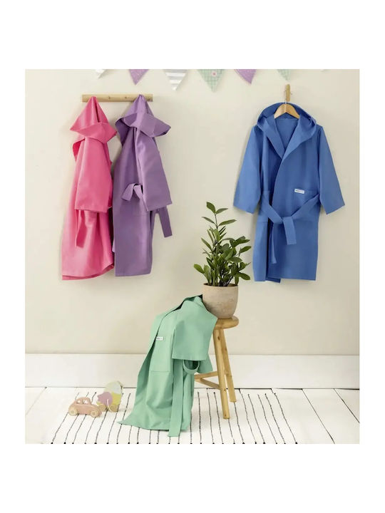 Nima Kids Bathrobe Splashy Purple with Hood