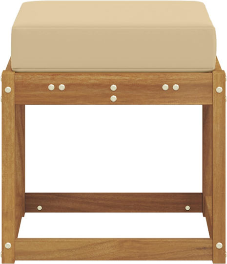 Băncuță De Grădină Din Lemn Cub Pentru Exterior Cu Pernă 43x43x37cm