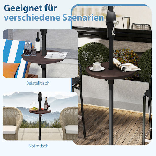 Costway Collapsible Wooden Brown Umbrella Stand 10.5x50x50cm