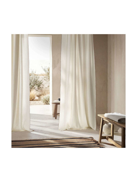 Gofis Home Κουρτίνα με Τρέσα Καφέ 140x280εκ.