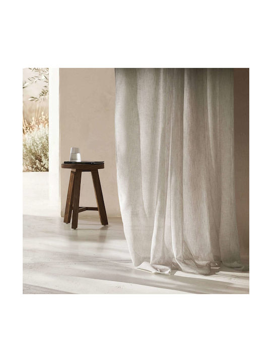 Gofis Home Κουρτίνα με Τρέσα Combe Εκρού 140x295εκ.