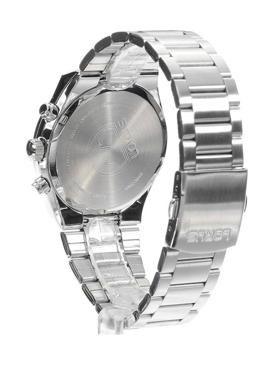 Lorus Men's Watch 42mm Chronograph Solar with Silver Metal Bracelet