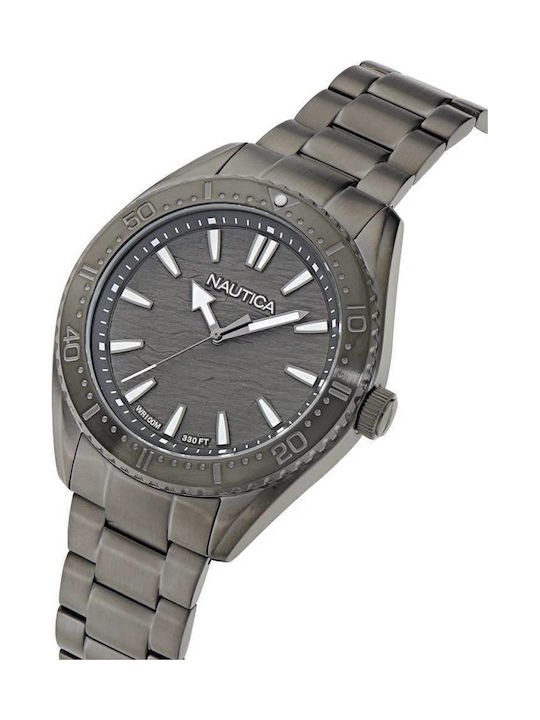 Nautica Men's Watch 46mm Battery with Silver Metal Bracelet