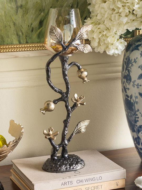 Artekko Metal Candle Holder in Gold Color 13x43.2x13cm