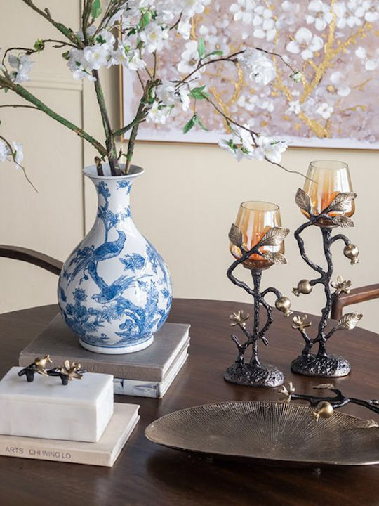 Artekko Metal Candle Holder in Gold Color 13x43.2x13cm