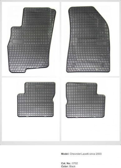 Refref Rubber Car Mats Chevrolet Lacetti 2003+ Daewoo Nubira 1999+ Black 4 Pieces