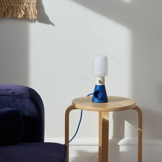 Pedestal Πολύπριζο Aσφαλείας 2 Θέσεων με Καλώδιο 1.8m Μπλε