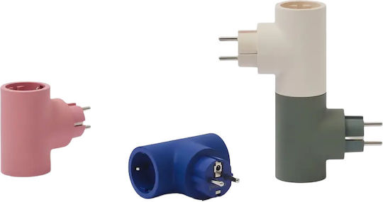 Pedestal T-förmiger Wandstecker Sicherheits-Steckdosenleiste 2 Stück Blau