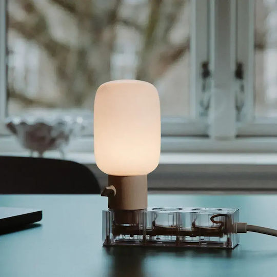 Pedestal Steckdosenleiste 3 Steckdosen mit Kabel 2m Transparent