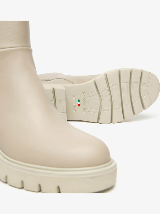 Ghete De Piele Dama Ankle Bej