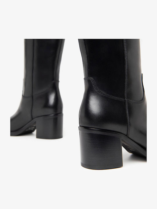 Cizme Dama din Piele cu Elastic Negre