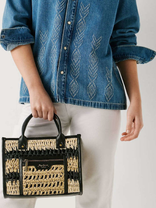 Pepe Jeans Zadie London Ψάθινη Γυναικεία Tote Τσάντα