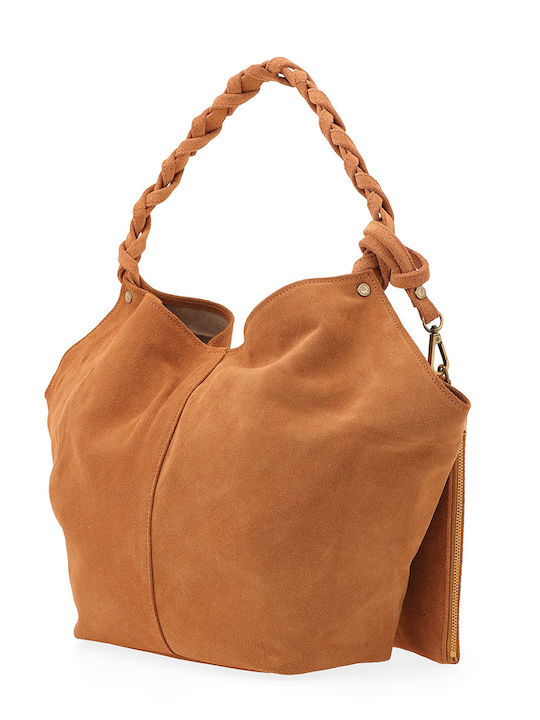 Leather Women's Shoulder Bag Tabac Brown