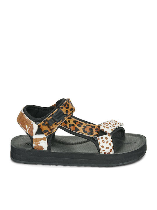 Forest Flache Sandalen für Damen Schwarz