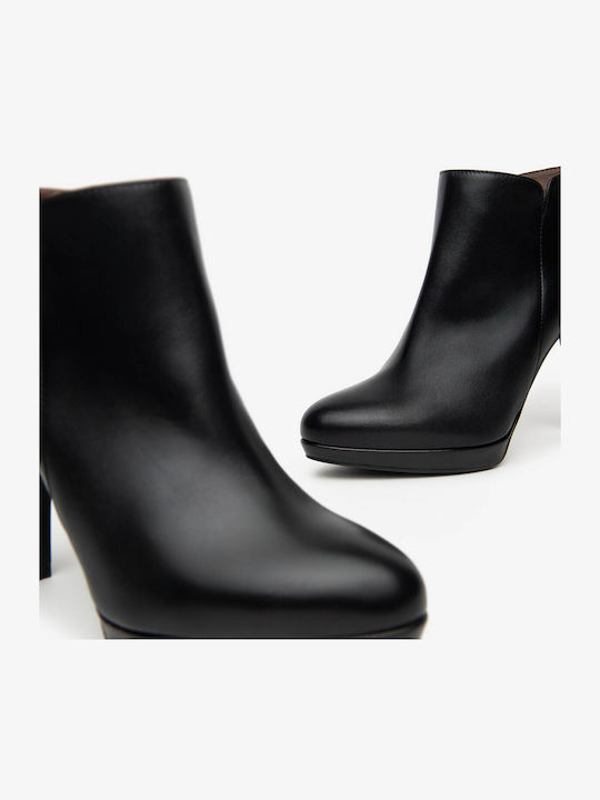 Ghete De Piele Dama Ankle Negru