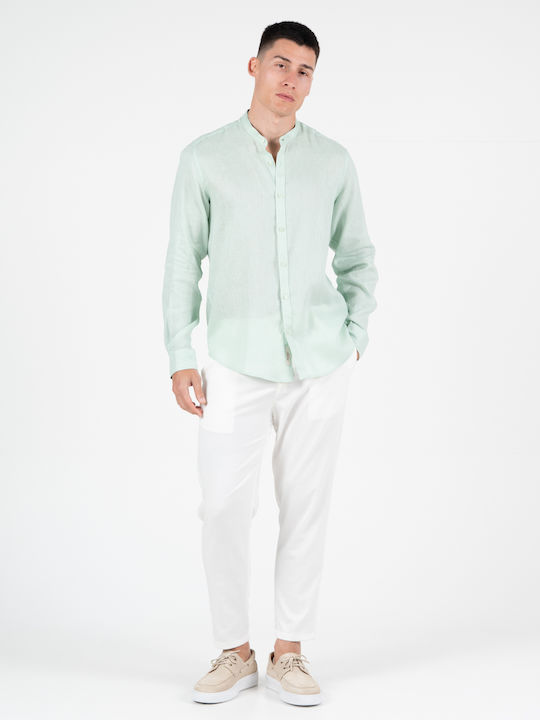 Long Sleeve Linen Shirt in Regular Fit Mint