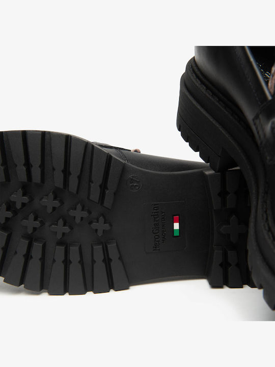 Δερμάτινα Γυναικεία Loafers σε Μαύρο Χρώμα