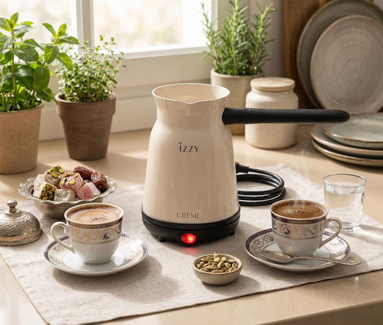 Izzy Electric Greek Coffee Pot 800W with Capacity 300ml Brown