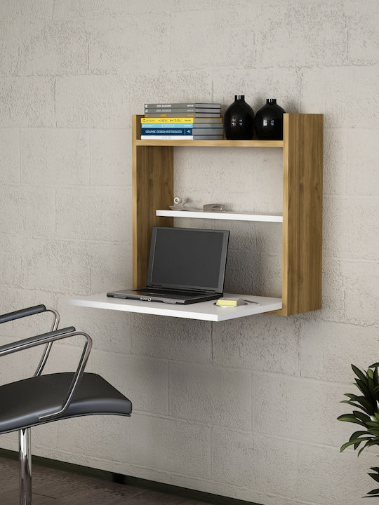 Бюро Wall Fold Дървено Бяло 60x19.6x60см