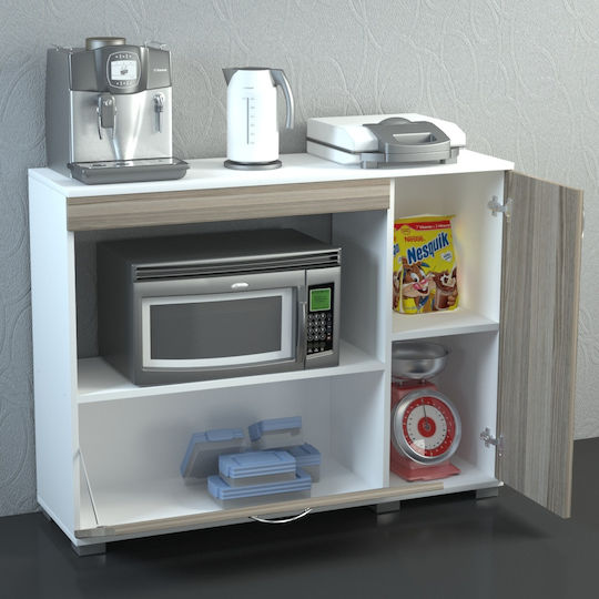 Floor Kitchen Cabinet White-brown 118.2x35x90cm