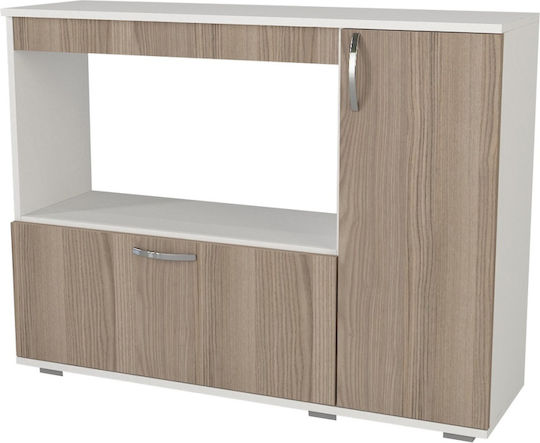Floor Kitchen Cabinet White-brown 118.2x35x90cm