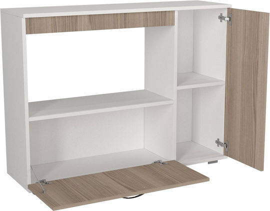 Floor Kitchen Cabinet White-brown 118.2x35x90cm