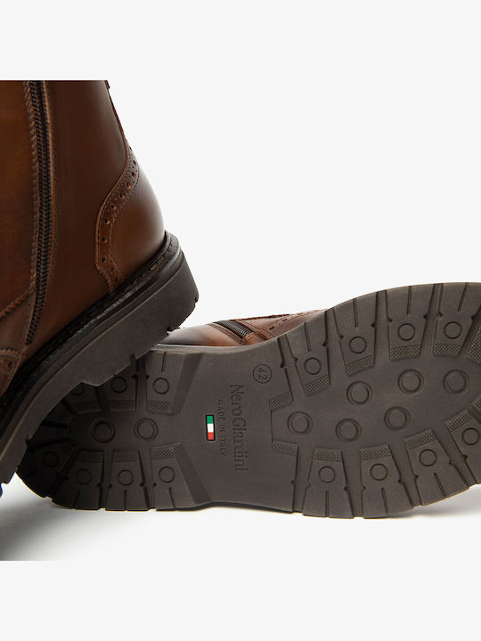 Lederbeige Herrenstiefel