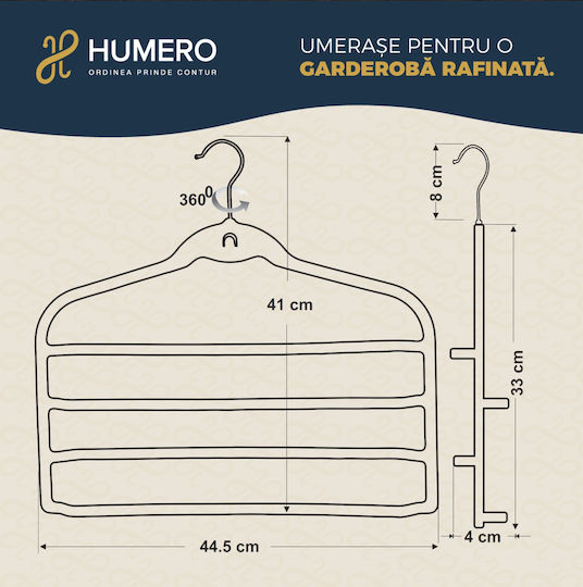 UnicUtil Kremastră Dulap pentru Pantaloni Plastic Neagră UUUM51