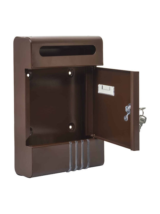 Cutie Poștală Metalică Pentru Exterior Culoare Maro 20.5x6.5x29.1cm