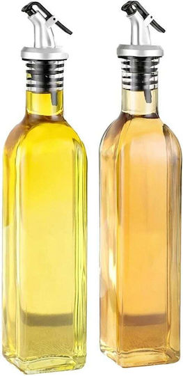 Pufo Öl- und Essigspender-Set aus Glas mit Fluss 400ml