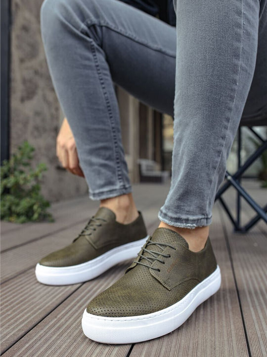 Leather Men's Casual Shoes Green