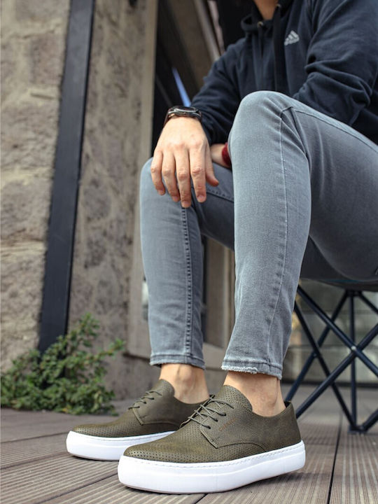 Leather Men's Casual Shoes Green