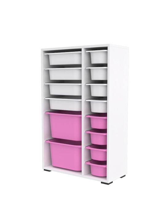 Comodă Pentru Copii Alb Roz 69.5x30x109cm